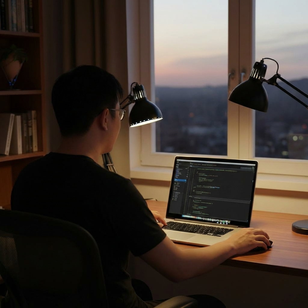 Me working in my workspace